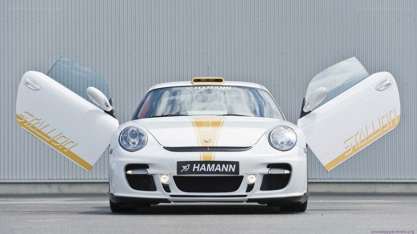 white porsche with open doors