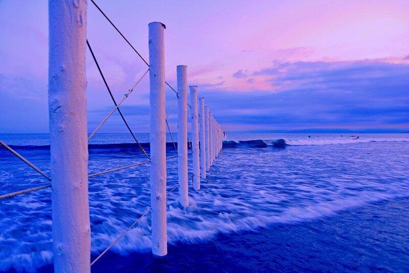 White Posts in Ocean