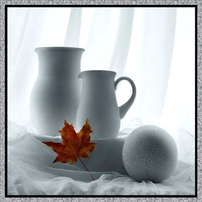 White Pottery with Leaf