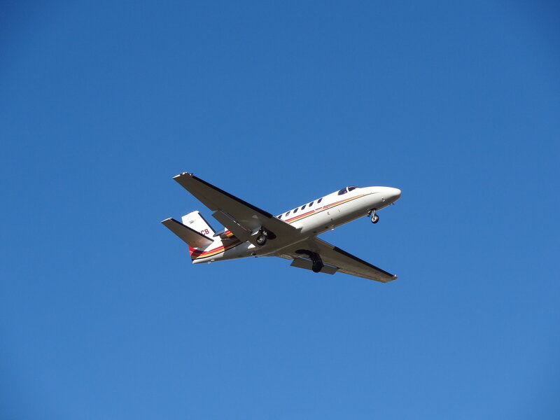 White Private Jet — Blue, Clear