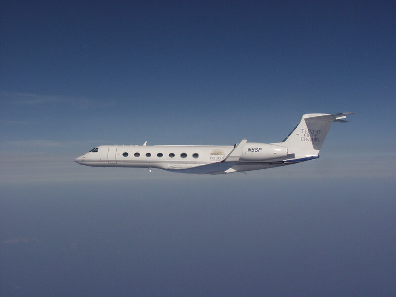 White Private Jet — Blue