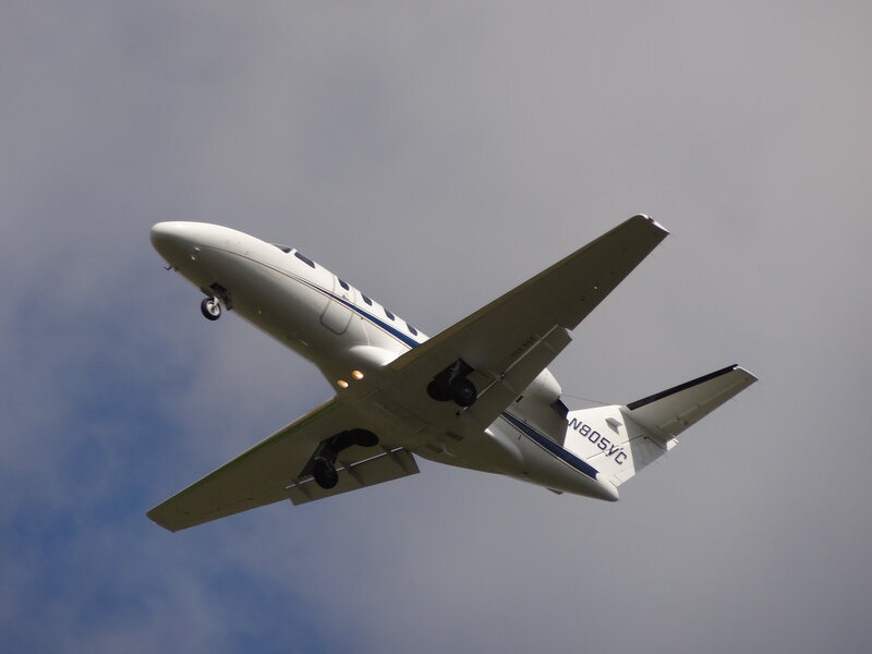 White Private Jet in Flight — Neutral