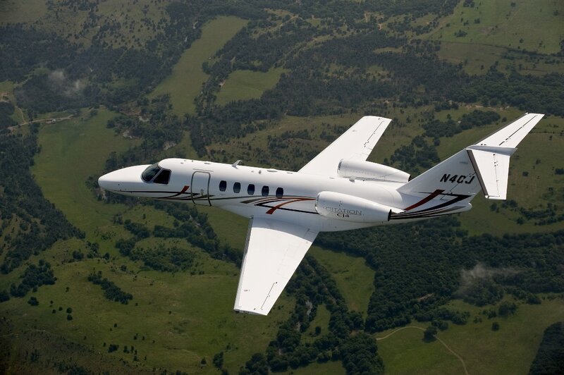 White Private Jet in Flight — Serene