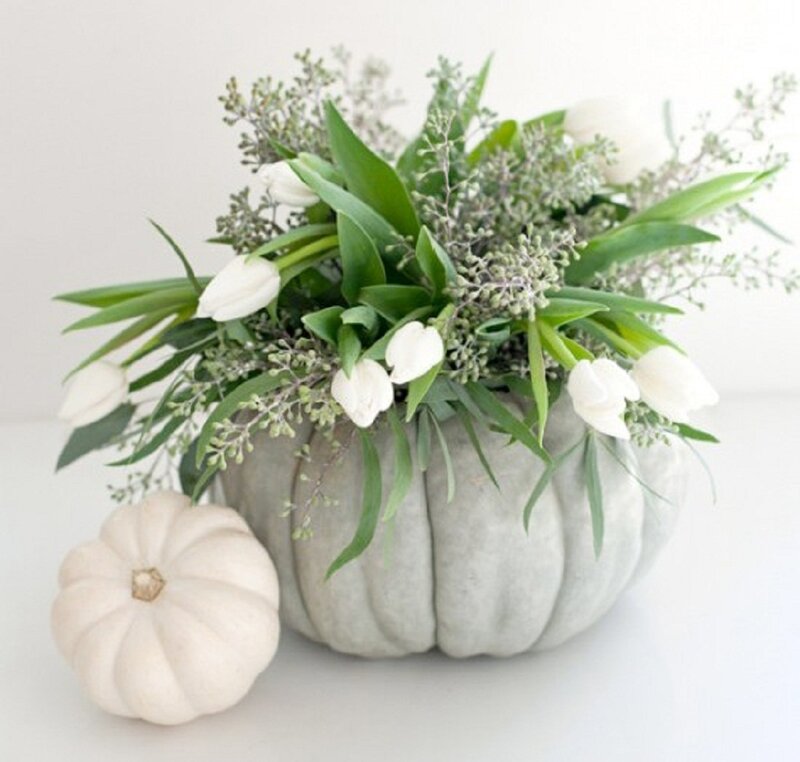 White Pumpkin Floral Arrangement