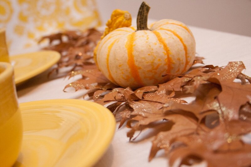 White Pumpkin with Leaves