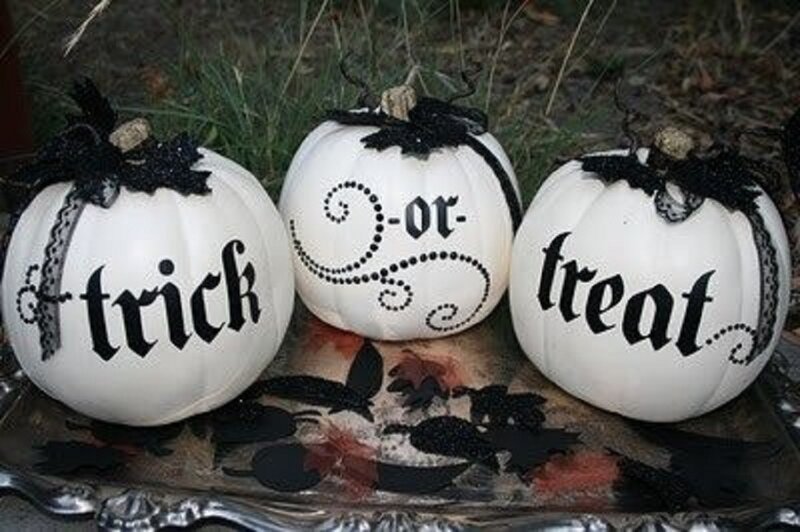 White Pumpkins with Text