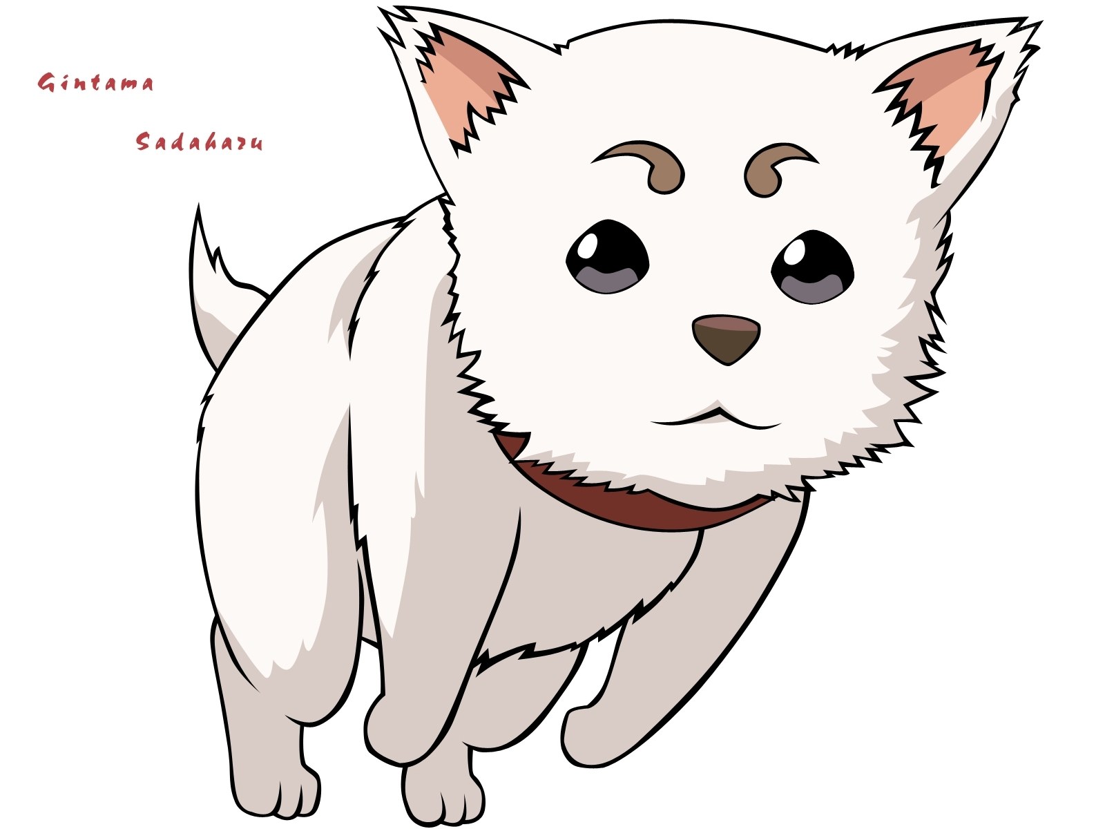 White puppy character illustration