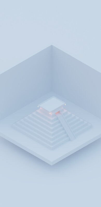 White Pyramid Structure — Blue