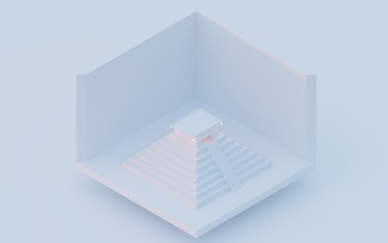 White Pyramid Structure — Serene, 3d Render