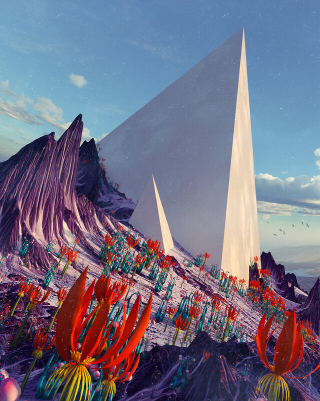 White Pyramids on Alien Planet