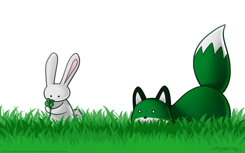 White Rabbit and Green Fox