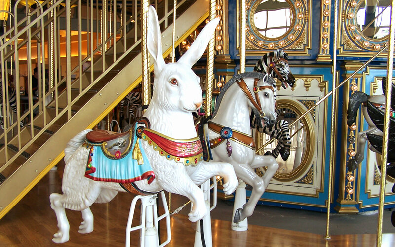 White Rabbit Carousel Figure — Playful