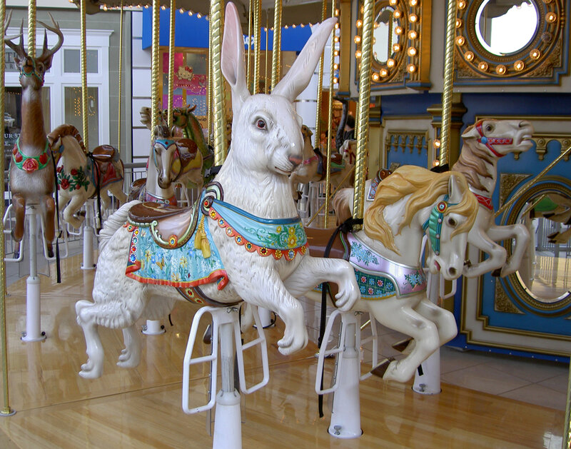 White Rabbit Carousel Figure