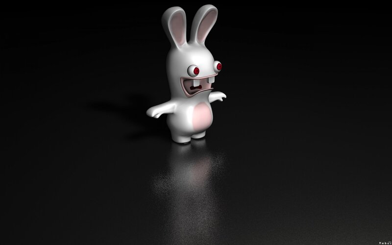 White Rabbit Character — Black, Dramatic