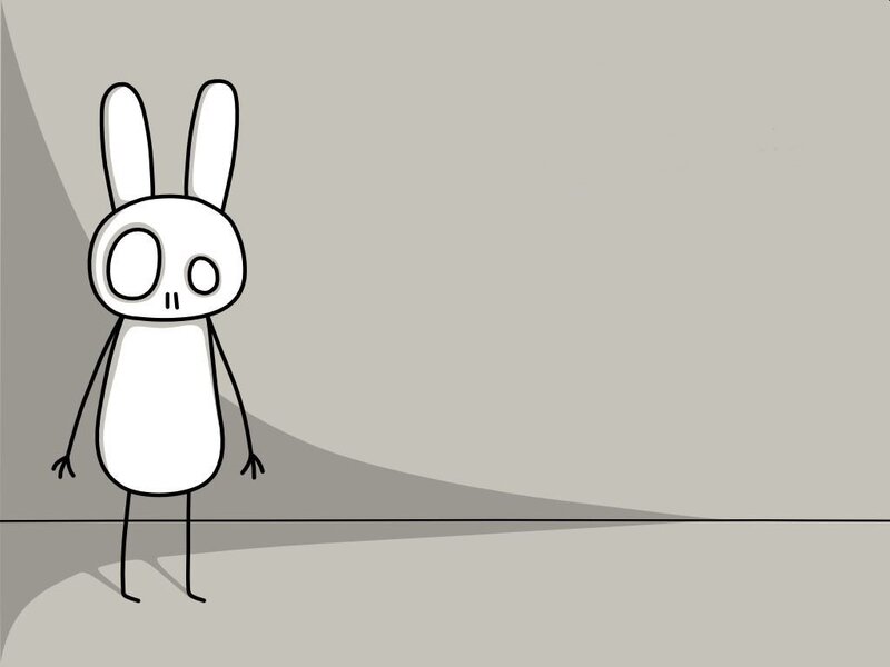 White Rabbit Character — Gray