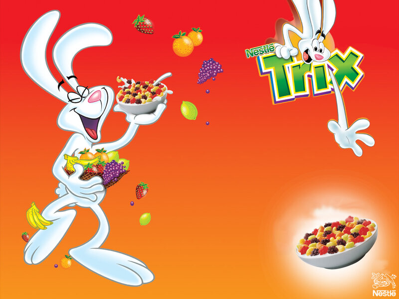 White Rabbit Holding Cereal