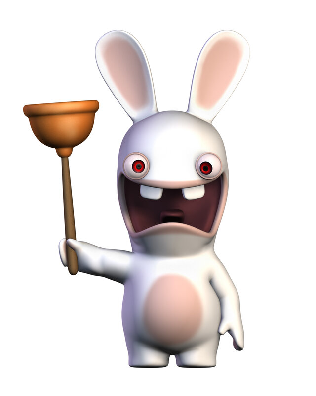 White Rabbit Holding Plunger