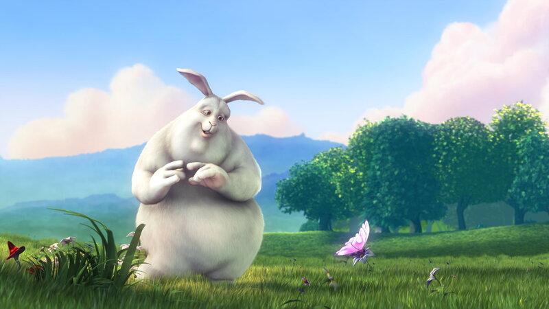 White Rabbit in Field — Green, Serene, Afternoon