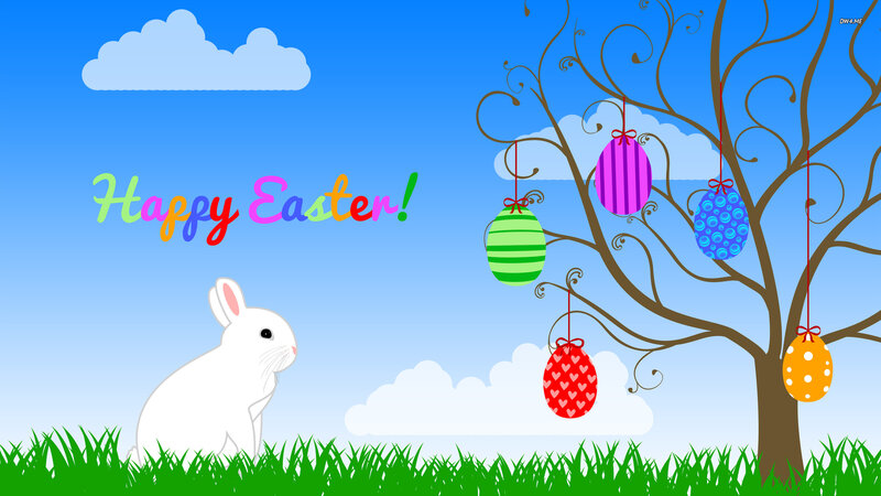 White Rabbit in Grass — Blue