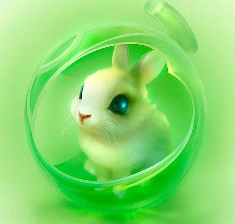 White Rabbit in Sphere — Green