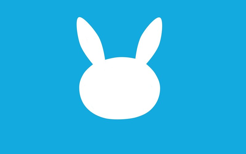 White Rabbit Silhouette — Blue