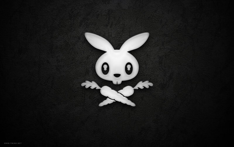 white rabbit skull logo