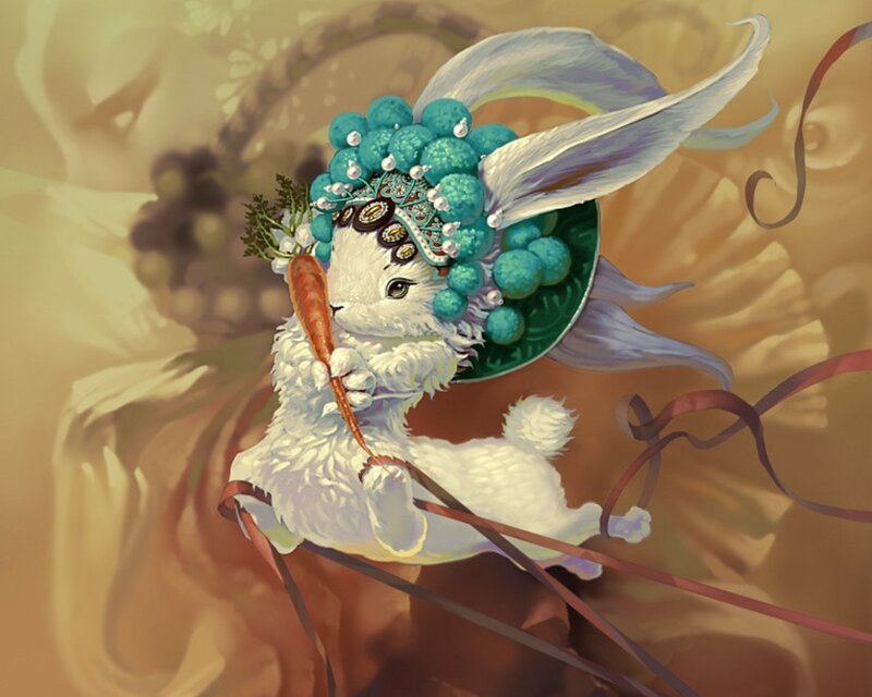 White Rabbit with Carrot