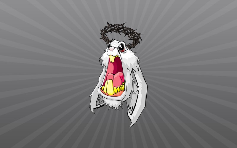 White Rabbit with Crown of Thorns