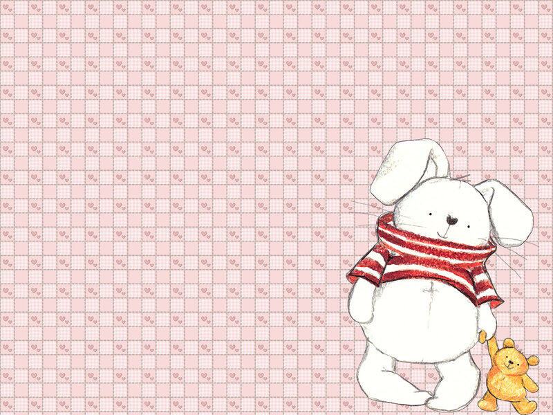 White Rabbit with Teddy Bear