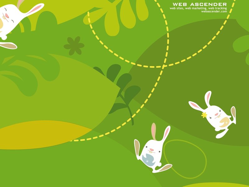White Rabbits in Grass