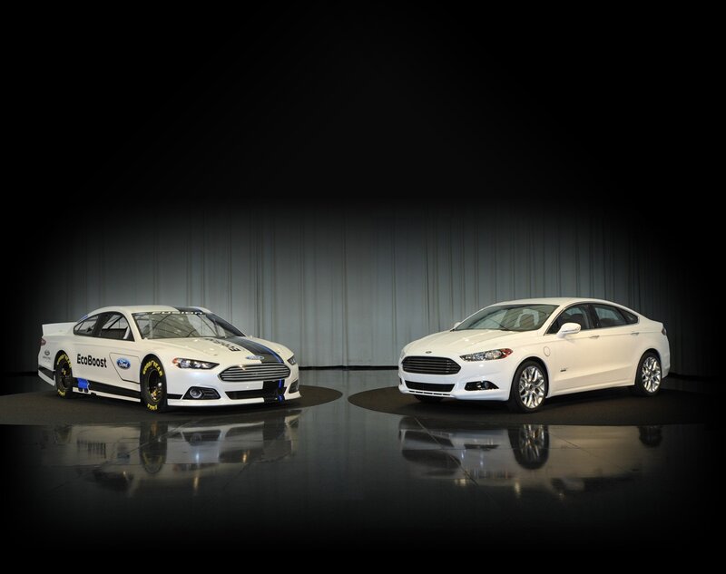 White Race Car and Sedan