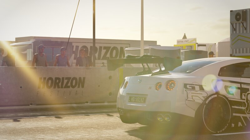 White Race Car at Festival