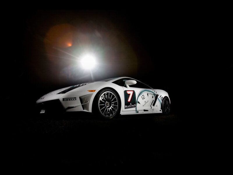 white race car at night