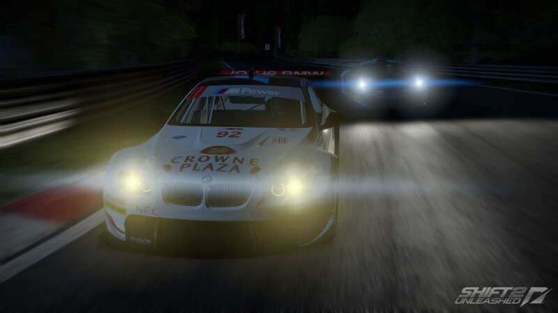 White Race Car at Night — Dark, Intense