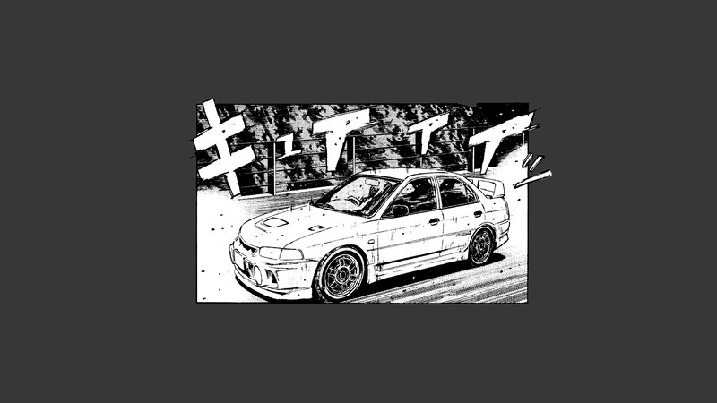 White Race Car — Black, Dynamic, Manga, Road