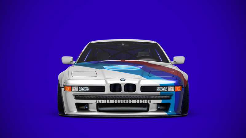White Race Car — Blue, Dramatic