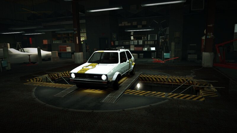 White Race Car — Dark, Night, 3d Render