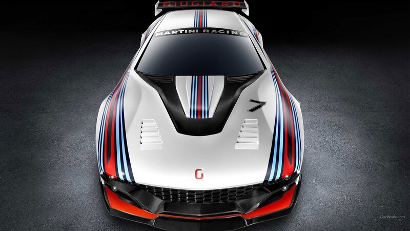 White Race Car — Dramatic, 3d Render, Martini Racing