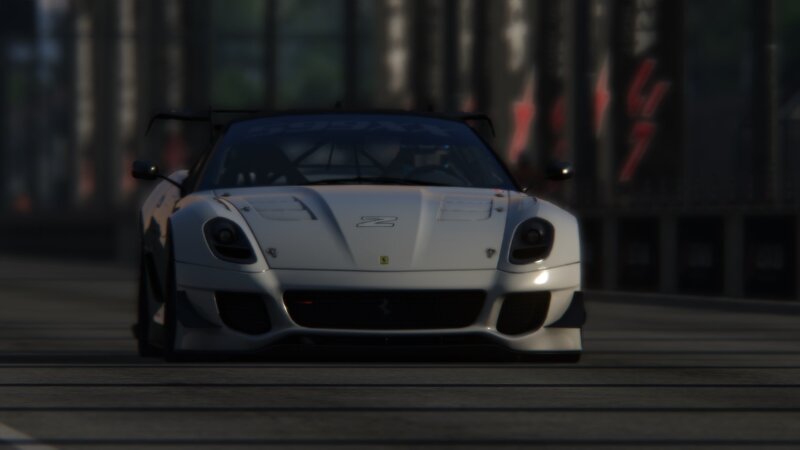 White Race Car — Dramatic, 3d Render, Race Track