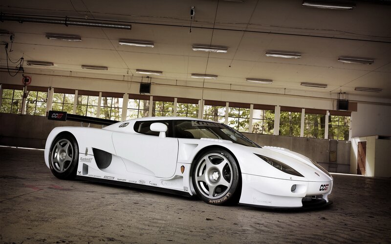 White Race Car — Dramatic, Afternoon, Photograph, Garage