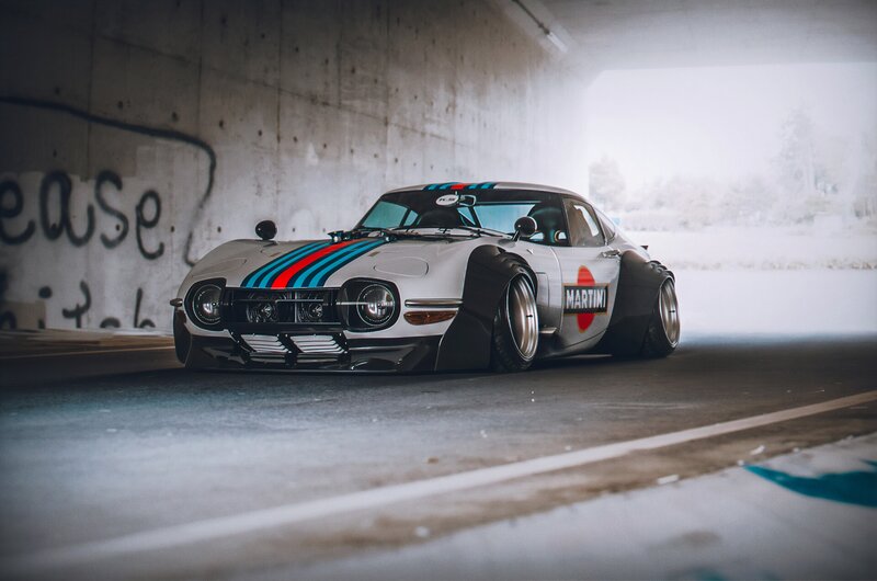 White Race Car — Dramatic, Digital Art, Concrete Wall
