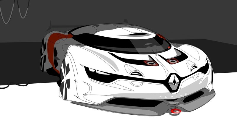 White Race Car — Dramatic, Digital Art, Wheel, Logo