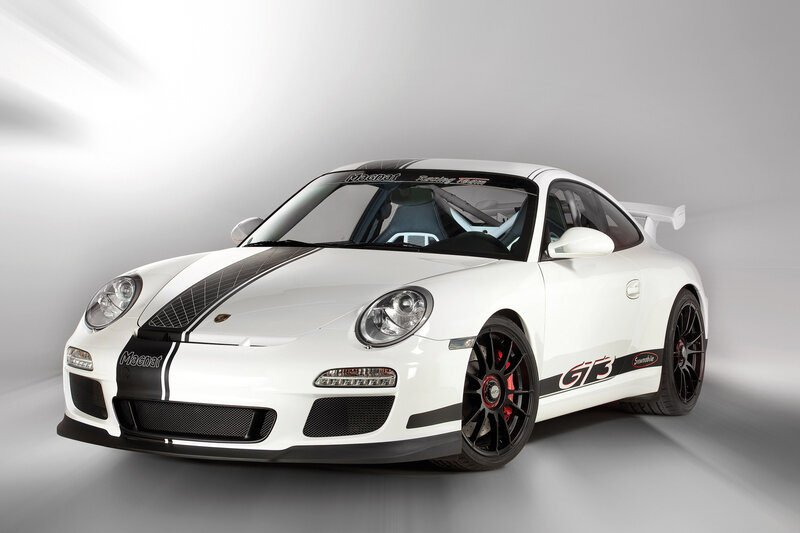 White Race Car — Dramatic, Photograph, Black Stripes
