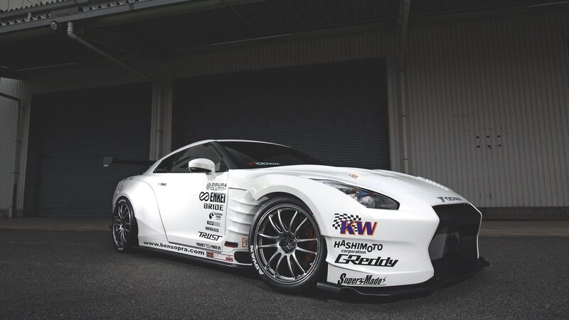 White Race Car — Dramatic, Photograph, Garage