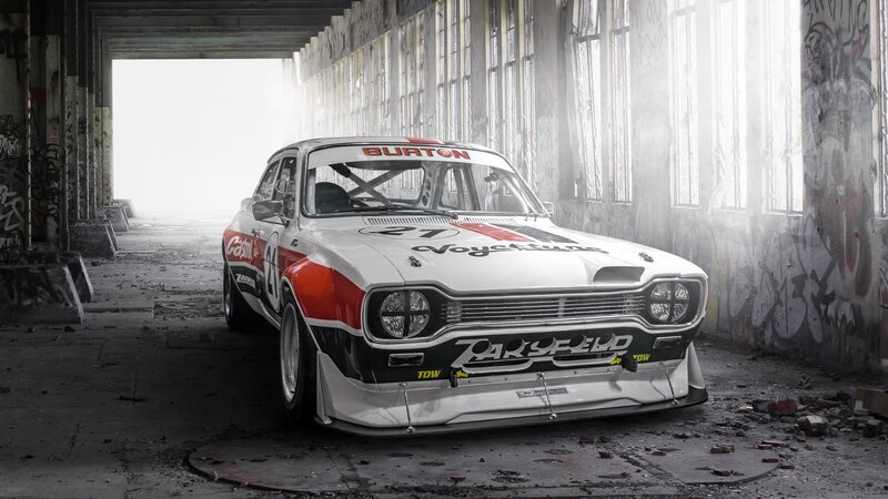 White Race Car — Dramatic, Photograph, Graffiti