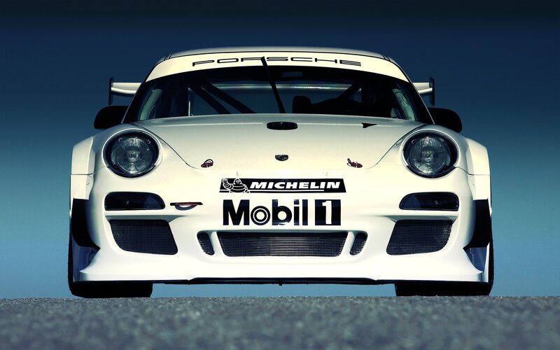 White Race Car — Dramatic, Photograph, Michelin