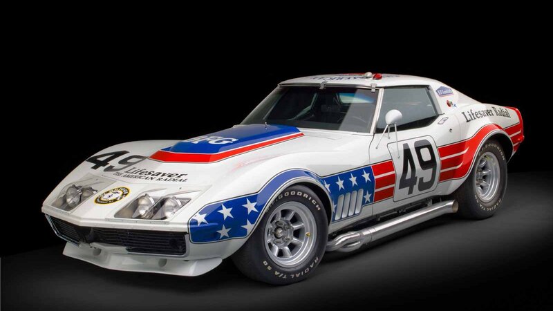 White Race Car — Dramatic, Photograph, Stars and Stripes