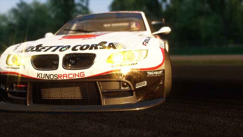 White Race Car — Dramatic, Sunset, 3d Render, Race Track
