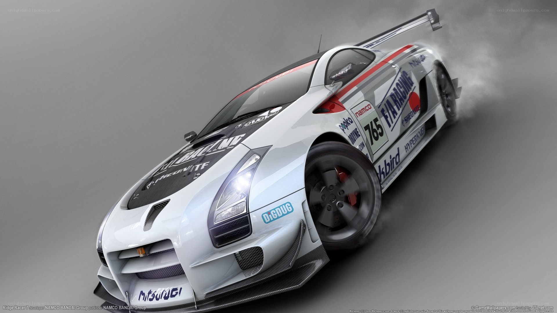 White race car drifting