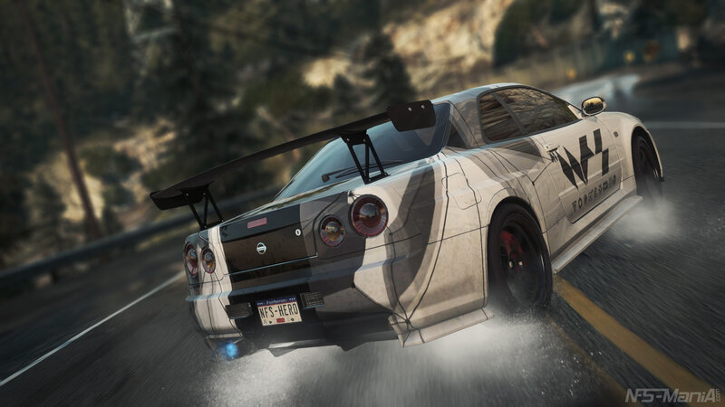 White Race Car Drifting — Gray